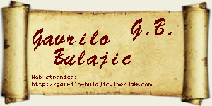 Gavrilo Bulajić vizit kartica